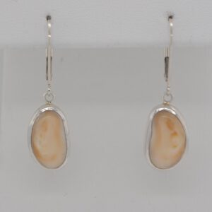 Sterling Silver Elk Ivory Dangle Earrings