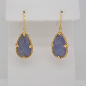 18K Tanzanite Rose Cut Earrings