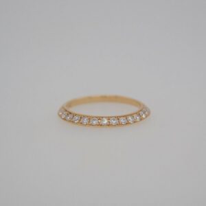 14K Half Knife Edge Diamond Stacking Ring