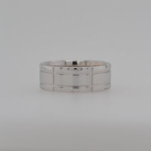 14K Geometric Grooved Flat Band