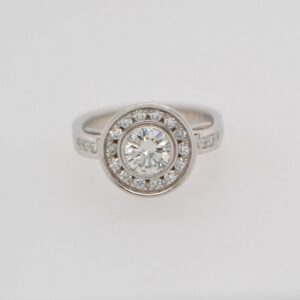 One of a Kind, Platinum Diamond Halo Ring