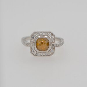 One of a Kind, Platinum Yellow & White Diamond Ring