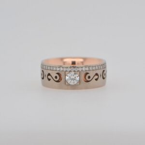 One of a Kind, 14K Vintage Cut-out Diamond Band