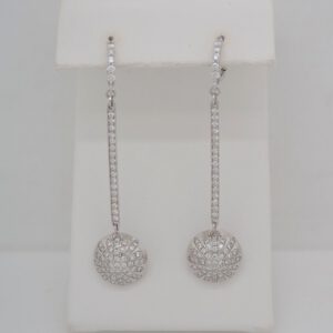 One of a Kind, 14K Long Diamond Disc Dangles