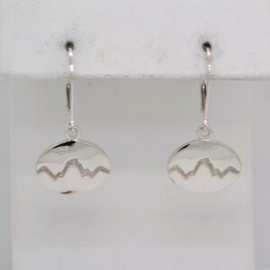 Sterling Silver Teton Oval Dangle Earrings
