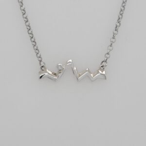 Sterling Silver Diamond Teton Silhouette Necklace