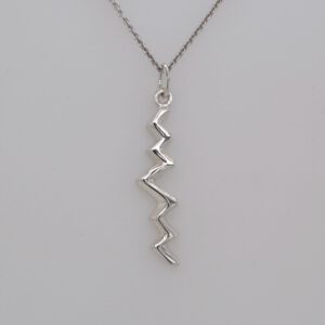 Sterling Silver Horizontal Teton Silhouette Pendant