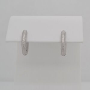 14K Hammered & Brushed Hinged Hoops