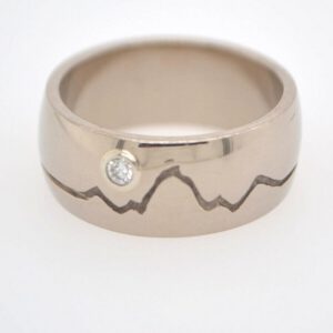14K White Gold Diamond Teton Band