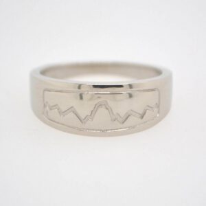 14K White Gold Teton Framed Band