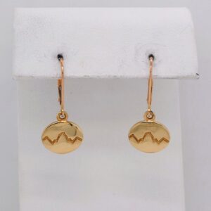 14K Yellow Gold Teton Oval Dangle Earrings