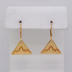 14K Yellow Gold Teton Triangle Dangle Earrings